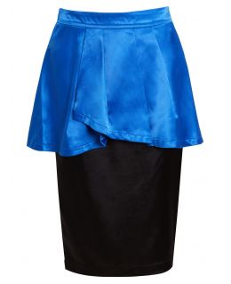 Womens Peplum Pencil Skirt, Blue, Pink, Uk Sizes 8 to 14