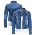 Womens Size 16 12 10 8 14 Stretch Fitted Denim Jacket Ladies Jean Jackets Blue