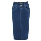  Blue Soft and Stretchable Denim Pencil Skirt