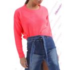Womens Neon Pink Jumper Knitted Fine Jumpers Size 10 12 14 16 Neon Pink
