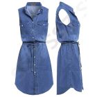 NEW Women Longline Denim Shirt Dress Ladies Jean Dresses Size 8 10 12 14