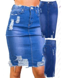 Womens Stretch Denim Skirt Ladies Pencil Straight skirts NEW Size 10 12 14 8 6 Blue