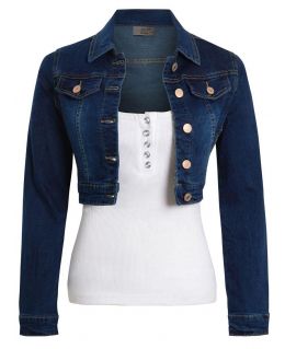  Indigo Denim Cropped Jacket 
