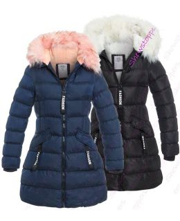 Girls Padded Parka Coat Faux Fur Fleece Lined Jacket Age 3 4 7 8 9 10 11 12 13