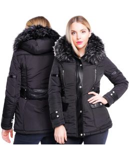Womens Size 16 8 10 12 14 6 Premium Faux Fur Padded Parka Coat PU Trim