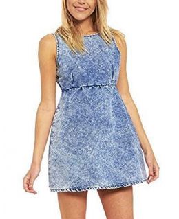Vintage Retro Denim Blue Ladies Dress Sizes 8 - 16