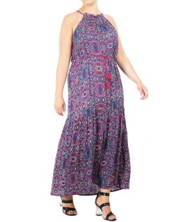 Women Plus Size 16 18 20 22 Maxi Dress Draw Waist Summer Dresses Multi floral