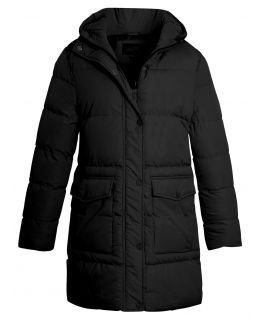 Girls Essential Padded Parka Coat, Black, Ages  7 to 13 Years