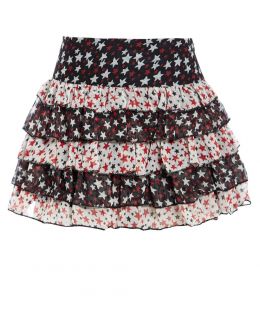  Star Printed Layered Skirt