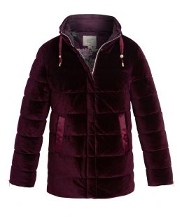 Womens Velvet Quilted Bubble Coat, UK Sizes 10 to 18