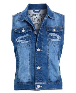 Girls Denim Sleeveless Waistcoat, Ages 3 to 12 Years