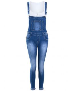 Girls Dungarees Jeans in stretch Denim, Ages 8 to 16 Years