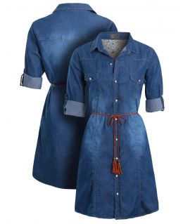 Womens Denim Shirt Dress, Sizes 8 to 14