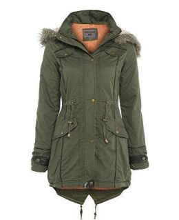 NEW CANVAS PARKA GIRLS JACKET COAT HOODED Girls Padded AGE 7 8 9 10 11 12 13