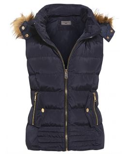 Size 8 10 12 14 Womens GILET BODYWARMER Ladies JACKET PADDED Coat Waistcoat Fur