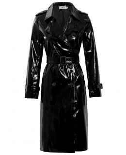 Maxi Trench Coat Vinyl Black, UK Sizes 8 to 16