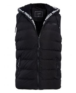 Boys Quilted Fur Lined Gilet, Black, Khaki, Ages 3 to 14 Years