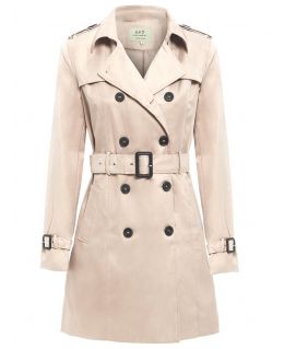 Womens double Breasted Trench Coat, Stone, Camel, black, Grey, UK Sizes 8 to 14