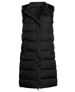 Sleeveless Mid Length Padded Gilet, Black, Khaki, Uk Sizes 8 to 16