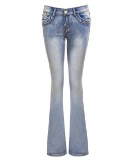  Slim Fit Ripped Bootcut Denim Jean