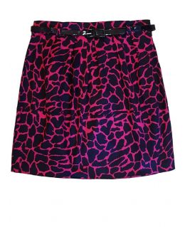 Cotton Stretch Leopard Print Skirt