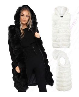 Womens Faux Fur Gilet Jacket Bodywarmer Soft Fluffy Waistcoat Size 8 10 12 14
