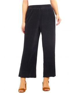  Black Plisse Trouser with Elasticated Waist