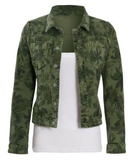 Womens Reversible Stretch Denim Jacket, Khaki, Stone, UK Sizes 8 to 14