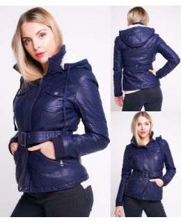 Womens Faux Leather Biker Coat Borg Lined Jacket PU Size 8 10 12 14