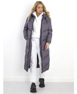 Long Length Padded parka coat, Black, Grey, UK Sizes 8 to 16
