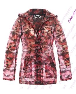 Womens Rain Mac Waterproof Ladies Raincoat Jacket Size 8 10 12 14 16