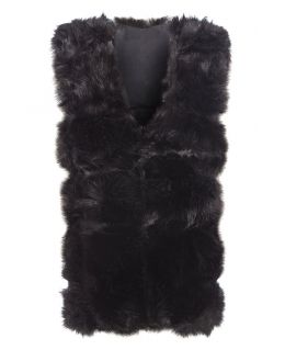Womens Fur Gilet Ladies Size 8 10 12 14 Waistcoat Winter Bodywarmer Jacket