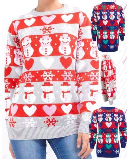 Womens Christmas Jumper Knitted Snowman Xmas Size 10 to 14