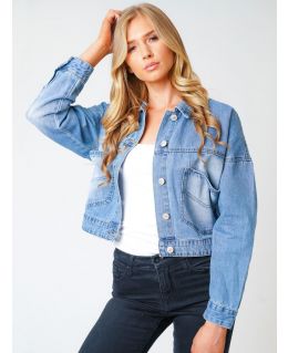 Womens Relaxed Fit Boxy Denim Jacket, Sizes 8 to 16