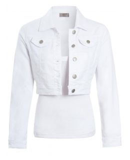 Womens Cropped Length Denim Jacket, UK sizes 4 to 12