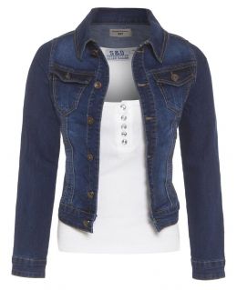 NEW DENIM JACKET Womens Jean Waist Jackets LADIES Waistcoat Size 8 10 12 14 16