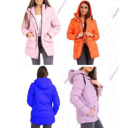 Womens Padded Coat Hooded Puffer 
