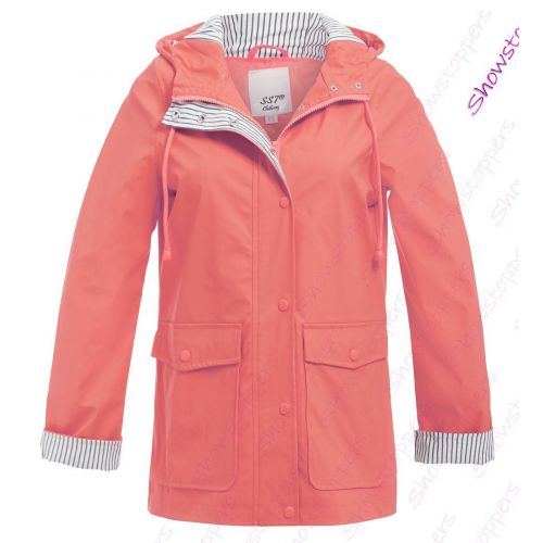 Womens Rain Mac Waterproof Raincoat Ladies Jacket Size 8 10 12 14 16 