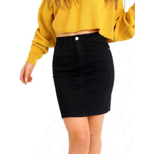 Womens Stretch Denim Skirt Ladies 