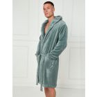 Men's Soft Coral Sherpa Fleece Robe Nightwear Dressing Gown Bathrobe Size S M L XL