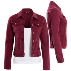 Womens Fitted Denim Jacket Ladies Stretch Berry Jean Jackets Size 6 8 10 12