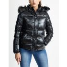 Womens Wet Look Bubble Faux Fur Coat, UK Sizes 8 to 16