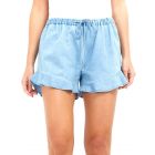  Blue Chambray Frill Short with Elasticated Waist