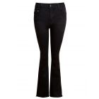 Mid Waist Bootcut Black Flare Raw Hem Jeans, UK Sizes 8 to 16