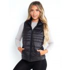 Quilted Sleeveless Gilet, Black, UK Sizes 8 to 16
