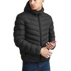 NEW Men Padded Quilted Parka Coat Jacket Puffer Hooded Black Navy Size S M L XL