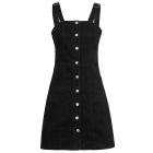 Womens Denim Pinafore Dress, Black, UK Size 8 to 14