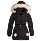 Girls Tik Tok Quilted Faux Fur Parka Coat, Black, Grey, Pink, Red, Stone, Lilac, Ages 3 to 14 Years