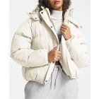 Hooded Puffer Jacket, Black, Cream, UK Sizes 8 to 16