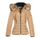 Quilted Faux Fur Hood Jacket, Stone, UK Sizes 8 to 16